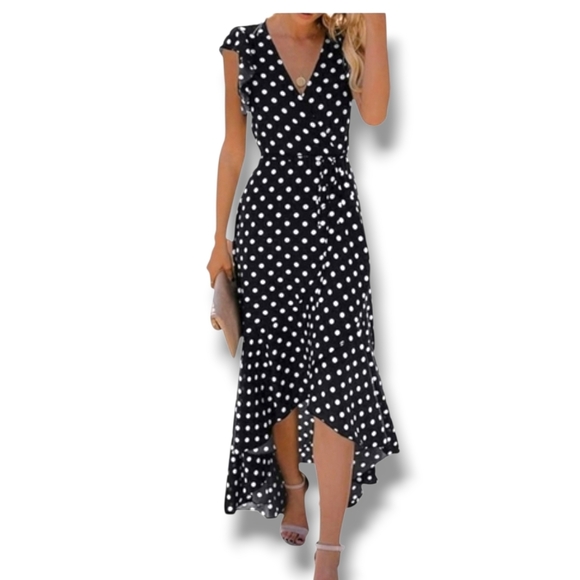 Polka Dot Wrap Dress - Picture 4 of 10
